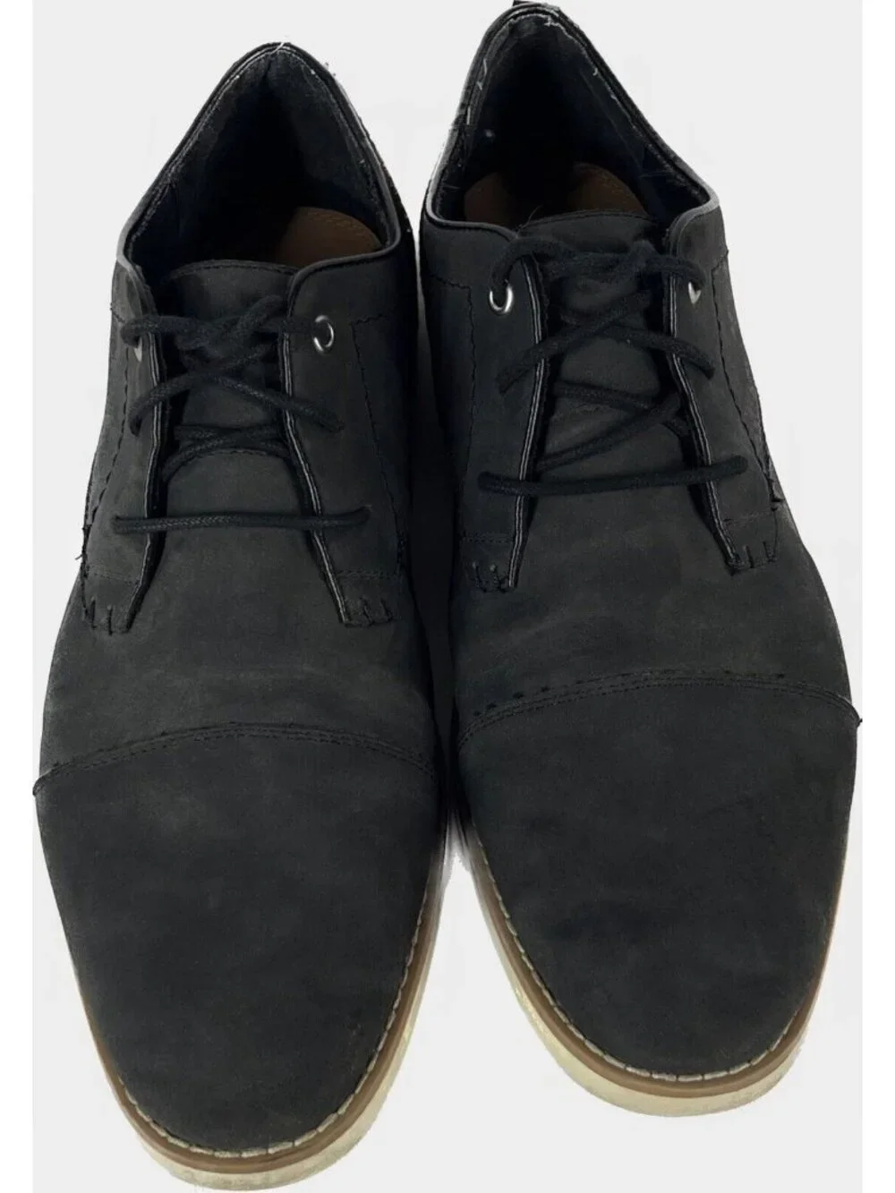 Steve Madden Falout Black Suede Oxford Dress Shoes Almond Toe Men's 11.5 US